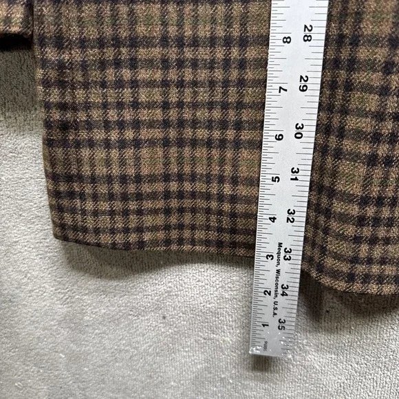 Columbo Cashmere & Mink Sport Coat‎ 46L Brown Check Plaid Blazer Arnold Brant